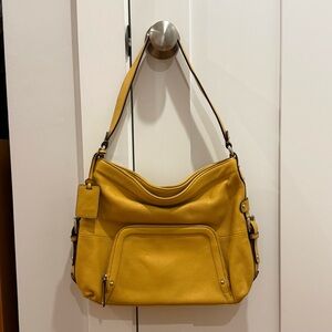 Yellow Tignanello Shoulder Bag; Leather Purse